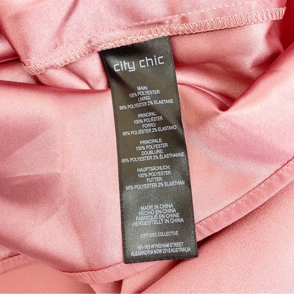 City Chic One Shoulder Sensual Satin Evening Tulip Hem Dress: Baby Blush Pink - Picture 9 of 10